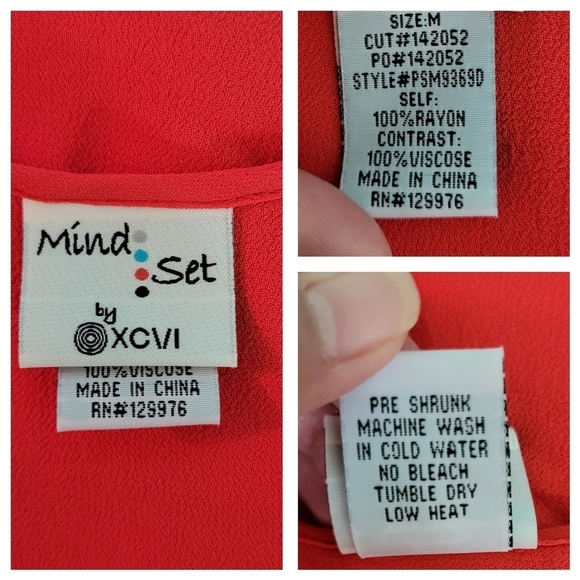 Mind Set By XCVI Red Pre Shrunk Asymmetrical Midi Dress Sz M Viscose Sleeveless - Picture 8 of 9